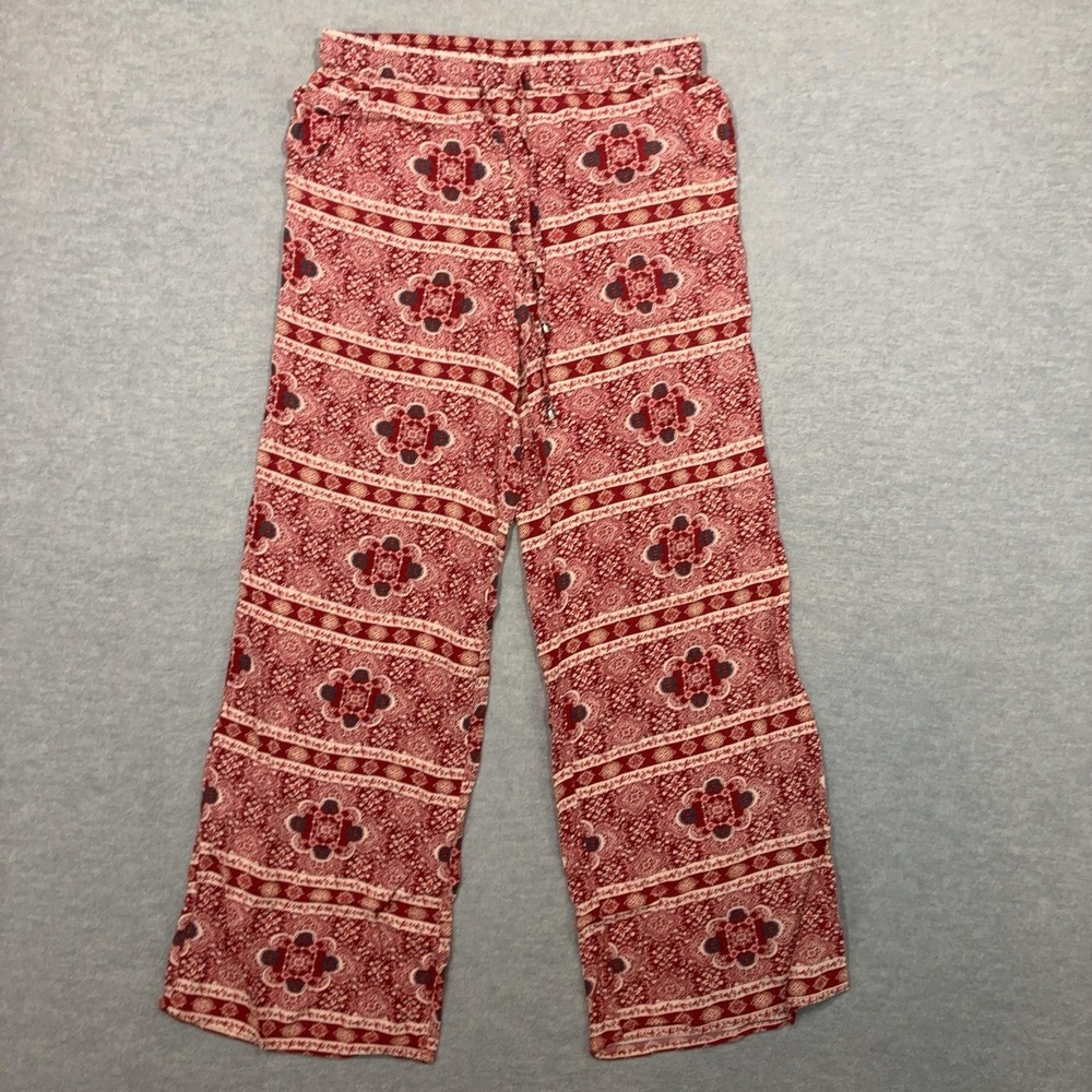 American Eagle Outfitters Pants Womens M Red Geometric Crepe Ankle